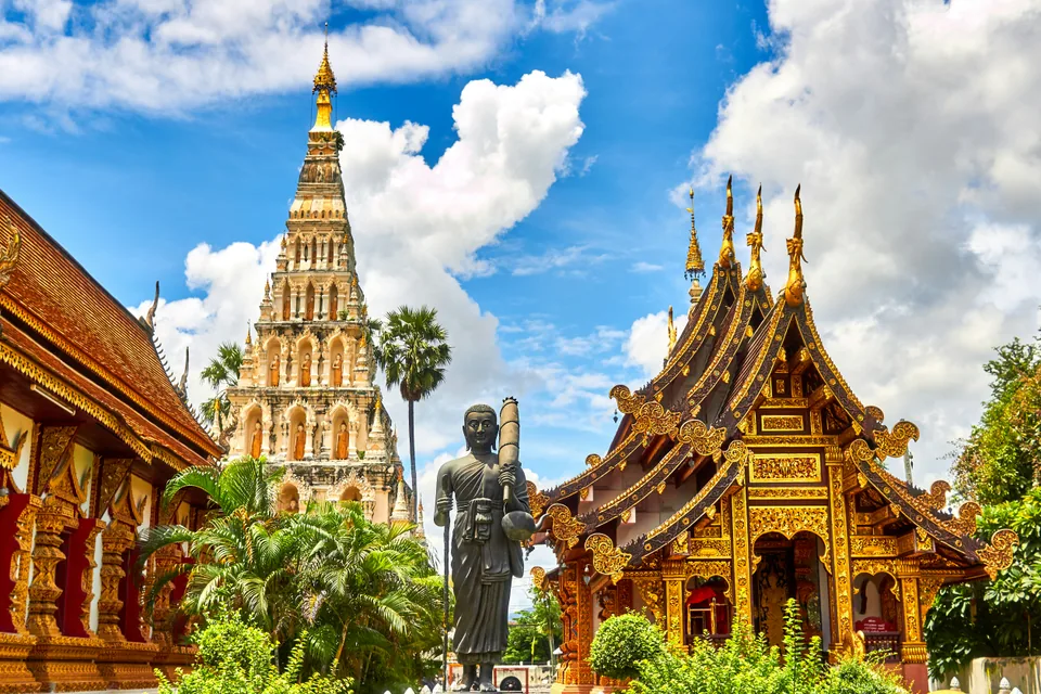 Temples and statues in Southeast Asia